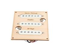 Delaman Guitar Pickup Set 3 Single Coil Electric Guitar Pickups Set, Metal Milky, Modern/Retro Timbre Switch Function, Alnico 5, Wired Bass Control Board, 4 String Pickup Replacement