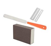 Delaman Guitar Repair Tools Kit, Stainl Steel File and Grinding Polishing Gasket, Includes Sponge Sanding Block, Guitar Fret Maintenance, M02082