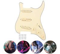 Delaman Guitar Wiring Harn Kit, Prewired 3 Way Switch 2V2T1J for Electric Guitar, Yellow, Includes Bridge Plate and Loaded Pickguard for Telecaster Guitar, 6 Strings