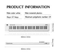 Delaman MIDI Keyboard 61-Keys Multi-Function MIDI Keyboard, Portable Electronic Piano with Digital Orchestrations, Musical Instrument for Home and Stage Use