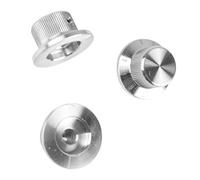 Delaman Musical Accories 3Pcs Guitar Volume Control Knob Replacement, Metal Fine Burrs, Silver Guitar Knob for String Instruments, Music Accories
