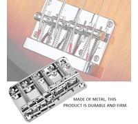 Delaman Profional Metal Four String Bass Bridge, Golden Finish, Precision Bass Bridge for 4 String Electric Bass Guitar, Compatible with Various Models