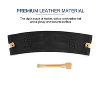 Delaman Saxophone Metal Buckle Leather Clip with Cap, Single Copper Screw Adjustment, Compact Saxophone Ligature, Sax Accories, Ideal for Saxophone Players