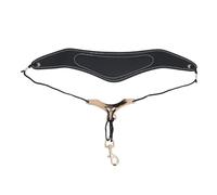 Delaman Saxophone Neck Strap Leather Saxophone Neck Strap, Breathable Adjustable Y Shape, Metal Swivel Snap Hook, Black, Saxophone Accories