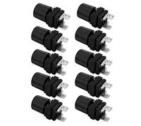 Delaman Terminal Block Power Terminal Block, 10 Pcs Pure Copper Inverter Power Supply Terminal, M4 Terminal, 1m Length, Black, 300 to 500W Battery Terminal Connectors