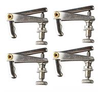 Delaman Violin Fine Tuner Part 4Pcs 1/2 Violin Fine Tuner, Metal Violin String Adjuster Parts, Musical Instrument Accory, Silver