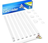 Delamu Electric Cable Trunking, 2.52M Cable Cover Wire Hiders for Wall, Self Adhesive Wire Trunking, Cable Management to Hide 3-4 Power Cords in Home Office, 7X L360mm, W30mm, H17mm, White