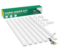 Delamu Electric Cable Trunking, 2.5M Cable Cover Wire Hiders for Wall, Self Adhesive Wire Trunking, Cable Management to Hide 3-4 Power Cords in Home Office, 7X L360mm, W30mm, H17mm, White