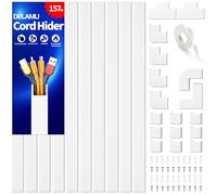Delamu Electric Cable Trunking, 4M Cable Cover Wire Hiders for Wall, Self Adhesive Wire Trunking, Cable Management to Hide 3-4 Power Cords in Home Office, 10X L400mm, W30mm, H17mm, White