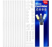 Delamu Electric Cable Trunking, 8M Cable Cover Wire Hiders for Wall, Self Adhesive Wire Trunking, Cable Management to Hide 2-3 Power Cords in Home Office, 20X L400mm, W24mm, H14mm, White