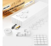 Delamu Mini Cable Trunking Self Adhesive, 12M Trunking for Cables to Hide Single Wall Mount Powers Cord, Cable Management Kit in Home Office, 30xL400mm W10mm H15mm, White
