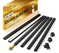 Delamu Mini Cable Trunking Self Adhesive, 2.16M Trunking for Cables to Hide Single Wall Mount Powers Cord, Cable Management Kit in Home Office, 6xL360mm W15mm H10mm, Black