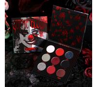 DE'LANCI 9 Colors Black and Red Eyeshadow Palette - Shimmer Glitter, Waterproof & Highly Pigmented for Horrorclown, Goth, SFX Halloween Makeup - Vegetarian