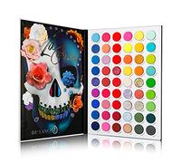 DE'LANCI Highly Pigmented La Catrina Neon Eyeshadow Palette, 54 Colours Matte Shimmer Glitter Vibrant Blacklight Makeup Palettes Glow In The Dark Makeup, Blendable Long-Lasting Waterproof Rainbow UV