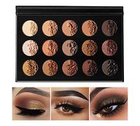 DE'LANCI Nude Gold Eyeshadow Palette Natural Naked Smokey Warm Neutral 15 Shadows Ultra Blendable High Pigmented Matte Shimmer Matallic Long-Lasting Waterproof Eyeshadow Palette