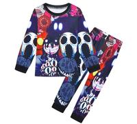 Delanhon Kids Boys Girls Halloween Scary Youtuber Gamer Pyjamas Long Sleeve Pjs Tops and Pants Set 4-12 Years (110, style2)
