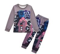 Delanhon Kids Boys Girls Halloween Scary Youtuber Gamer Pyjamas Long Sleeve Pjs Tops and Pants Set 4-12 Years (160, style1)
