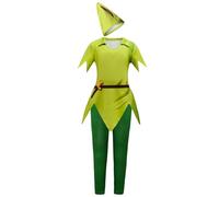 Delanhon Kids Little Hero Peter Pan Costumes with Hat for Boys Fancy Party Dress Up Outfit Set 4-12 Years (green,150)