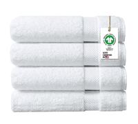 Delara A1 HOME COLLECTIONS 100% Organic Cotton Towels 700 GSM Plush Feather Touch Quick Dry Bath Sheet, Pack of 4 GOTS Certified, Oeko-Tex Green Certified, Organic Cotton Bath Sheet, 36"X70"