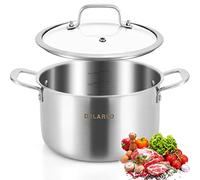 DELARLO Stainless Steel Stock Pot Induction Ready - 5QT
