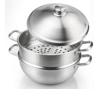 Delarlo Tri-Ply Stainless Steel Steamer Pot 12 Inch Everyday Pan With Lid,kitchen everything pan, Chef's Pans,Induction Cooking Pot, 7QT Stock Pot Dishwasher and Oven Safe