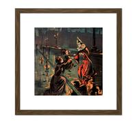 Delaroche Pradel Serial Story Mam'zelle Miouzic Advert 8X8 Inch Square Wooden Framed Wall Art Print Picture with Mount Artery8 Brown One Size