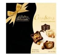 Delaviuda Creations Assorted Chocolate Pralines, Dark Chocolate with Cherry and Liqueur Filling, 186g Gift Box, Valentine's Day