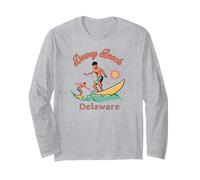Delaware Dewey Beach Surfer DE Surfing Beach Vacation Long Sleeve T-Shirt