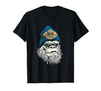 Delaware Flag Bigfoot in a Beanie T-Shirt