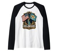 Delaware Flies It First and Proud Raglan Baseball Tee