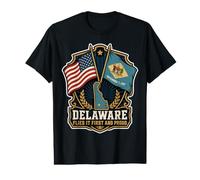 Delaware Flies It First and Proud Value Graphic T-Shirt