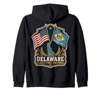 Delaware Flies It First and Proud Zip Hoodie