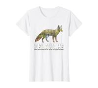 Delaware Gray Fox Forest Wildlife Scenic Nature Landscape Value Graphic T-Shirt, Women, White, M