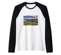 Delaware River The First State Pride History Buff Vintage Raglan Baseball Tee