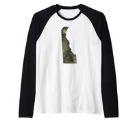 Delaware State Camo Map Outdoor Military & Hiking Veteran Raglan Baseball Tee