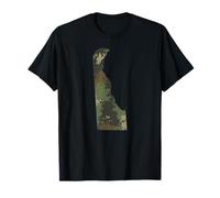 Delaware State Camo Map Outdoor Military & Hiking Veteran T-Shirt