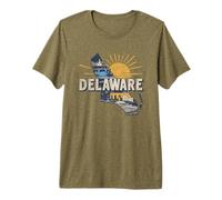 Delaware State Map Road Trip Wilmington Dover Newark Smyrna Premium T-Shirt