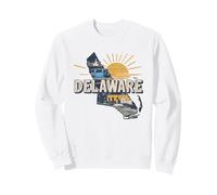 Delaware State Map Road Trip Wilmington Dover Newark Smyrna Sweatshirt