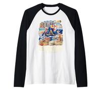 Delaware The First State Beach Lighthouse Crab Peach Raglan Baseball Tee
