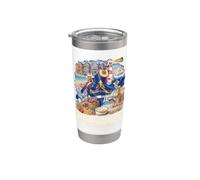Delaware The First State Beach Lighthouse Crab Peach Stainless Steel Insulated Tumbler