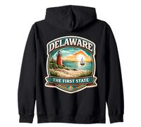 Delaware The First State Souvenir Visitor Memorabilia Trip Zip Hoodie