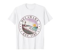 Delaware Vintage State 1787 Shirt Lighthouse Dunes Sunset T-Shirt