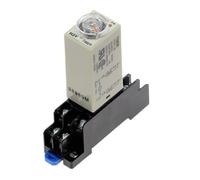 Delay Rotary Knob DPDT 1S/5S/10S/30S/60S/3M/5M/10M/30M Timer Time Relay 12V H3Y-2 With Base Socket PYF08A(0-60 Minute)
