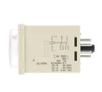 Delay Timer Relay H3CR, Adjustable Time Control Relay with 12s to 300H Range 100 to 240VAC 100 to 125VDC 5A 8 Pin for control panels plastic case 1 pack