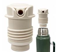 DelCampoXT Cap/Lid Compatible with/Replacement for Stanley Thermal Flask Termo Stopper Pico de Mate Replacement Cap - Fits Classic Insulated Wide Mouth Bottles (1.1QT, 1.5QT, 2QT) - White - Set of 1
