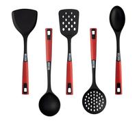 Delcasa 5 PC Nylon Kitchen Utensil Set for Cooking | Heat Resistant Handle | Skimmer Serving Spoon Ladle Slotted Turner & Turner Set Safe on Non-Stick