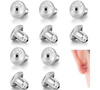 DELECOE 14K Gold Bullet Locking Earring Backs for Diamond Studs,925 Sterling Silver Hypoallergenic Replacements Backings for Pierced Earrings,6mm