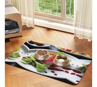 Delectable Dish Pet Absorbent Leather Tablecloth 40x60cm with Non-Slip Rubber Base for Cats and Dogs