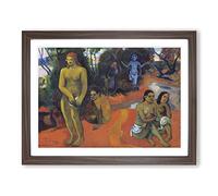 Delectable Waters By Paul Gauguin Classic Painting Framed Wall Art Print, Ready to Hang Picture for Living Room Bedroom Home Office Décor, Walnut A4 (34 x 25 cm)