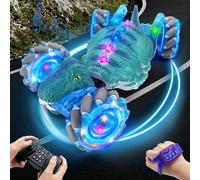DELEE Remote Control Cars Large Dinosaur Stunt Twist Car 4WD Gesture Sensing RC Stunt Car with LED Lights Music 360° Rotation Birthday Christmas Toy Gift for Boys Girls Age 6-12